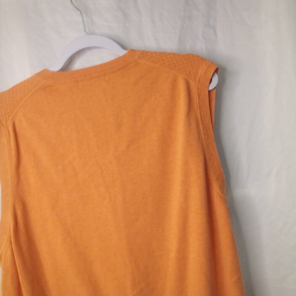 Alan Flusser Sweater Vest Men XL Sleeveless Golf Textured Orange - Picture 10 of 12
